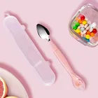 Ложка-соскоб для кормления младенцев, из нержавеющей стали, с двойной головкой, нескользящая