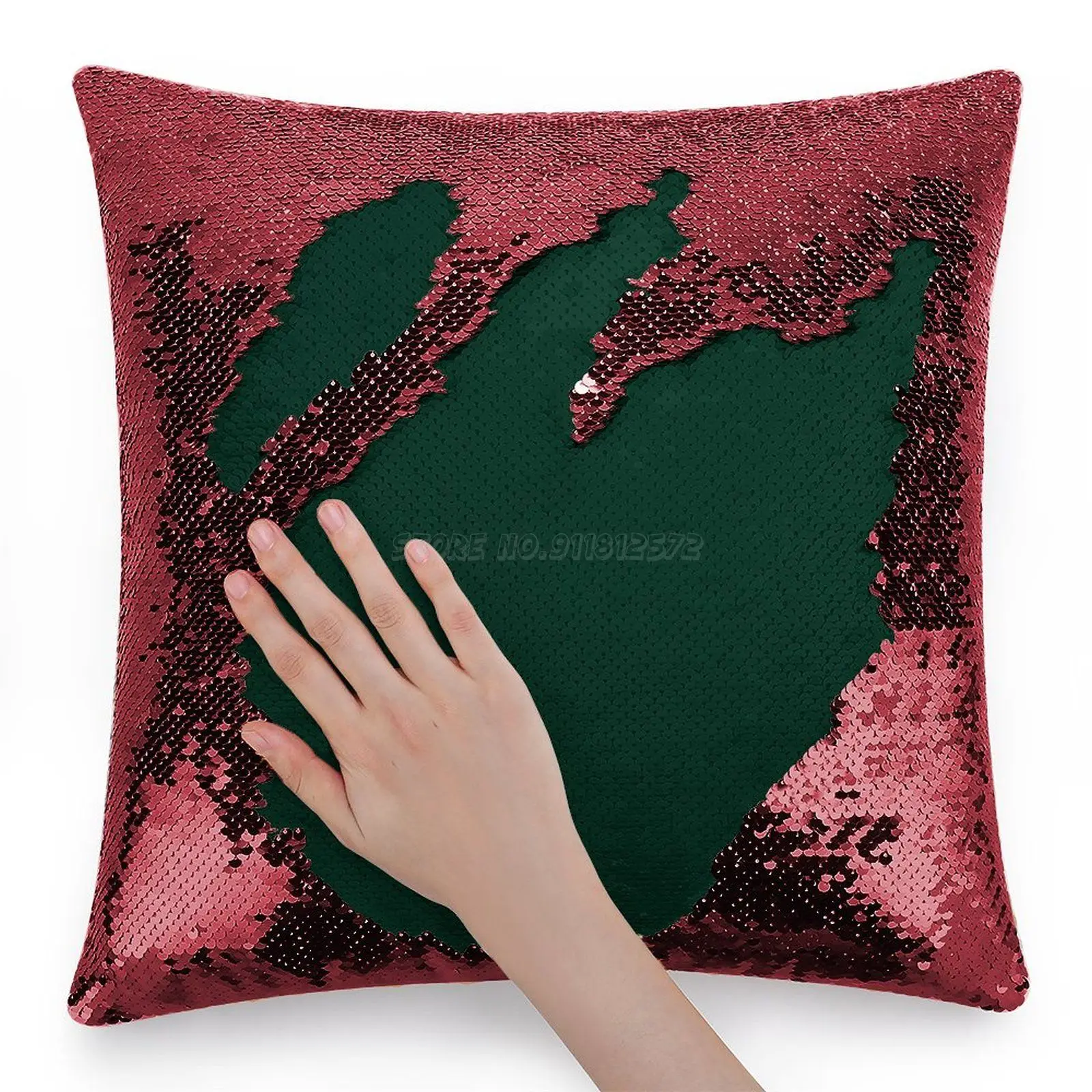 Ультра-глубокая изумрудная зеленая Наволочка на месте с блестками Декор для дома
