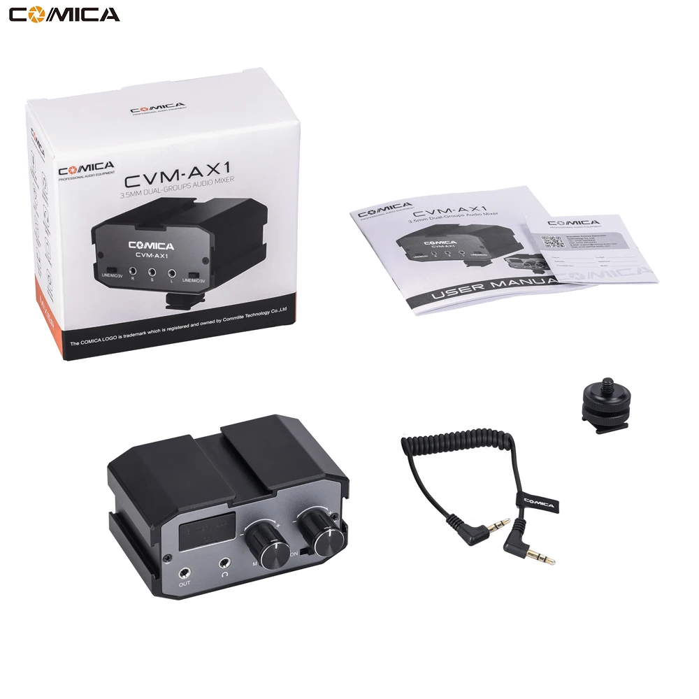 Comica CVM AX1 Audio адаптер смесителя Универсальный двухканальный усилитель микрофона