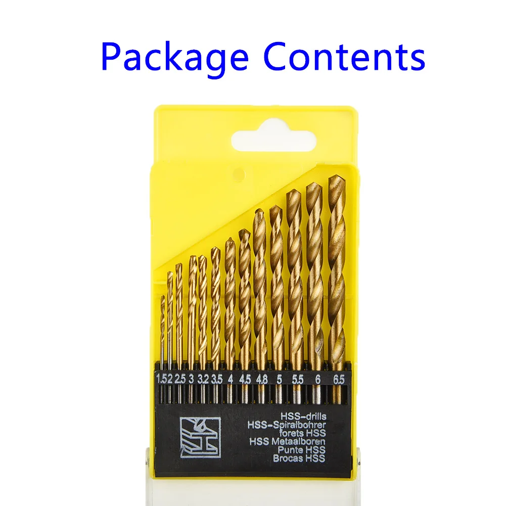 

Round Shank Drill Bits HSS Coated Titanium Quick Change Tool Kit 13pcs Set