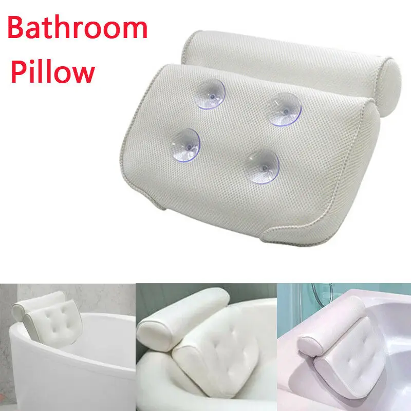 

3D Mesh Spa Non-Slip Cushioned Bath Tub Spa Pillow Bathtub Head Rest Pillow With Suction Cups For Neck And Back Bathroom Supply