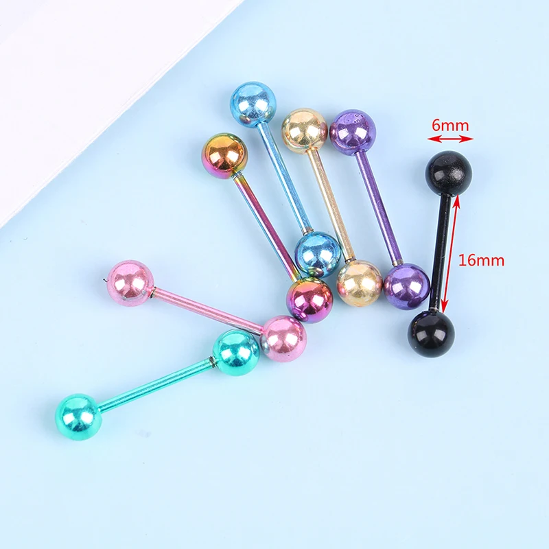 7 цветов/комплект стержни из нержавеющей стали с двумя шариками для пирсинга |