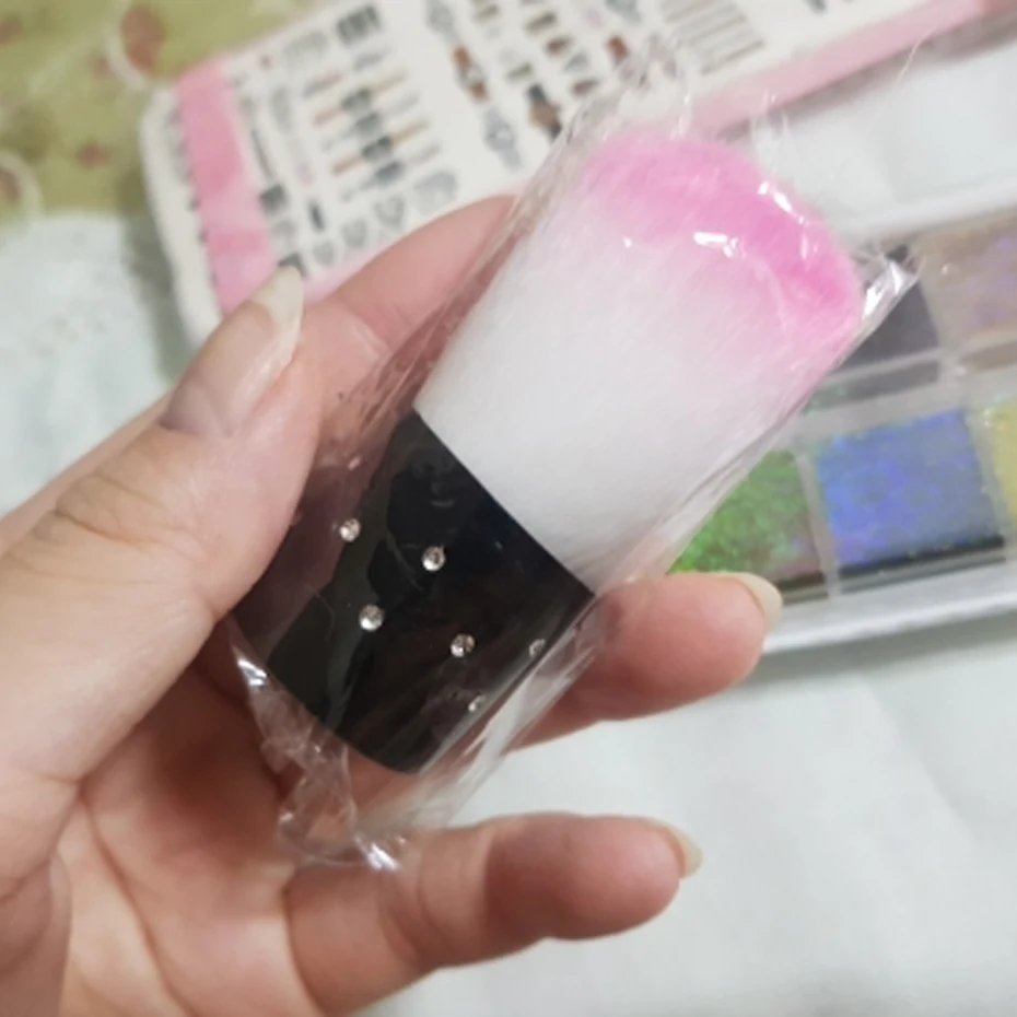 Стразы для очистки ногтей щетка удаления пудры мягкие розовые щетки волос мелкие