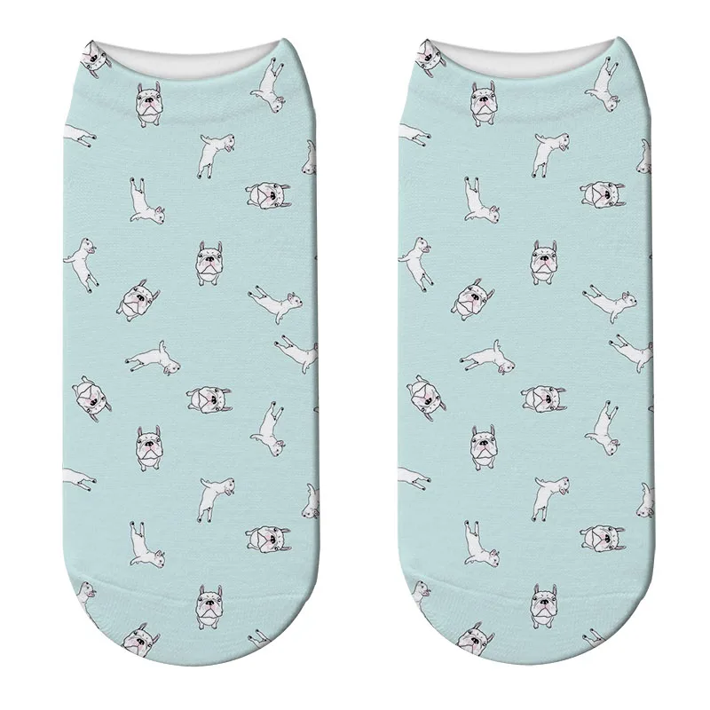 New Design Cartoon Dogs 3D Print Socks For Women Casual Novelty Funny Unisex Cute Low Cut Ankle Breathable Lady Calcetines | Женская