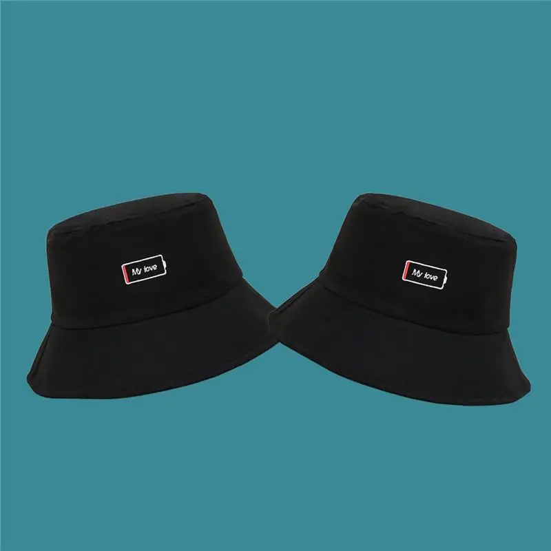 

four seasons Cotton My Love Letter Embroidery Bucket Hat Fisherman Hat Outdoor Travel Hat Sun Cap Hats for Men and Women 36