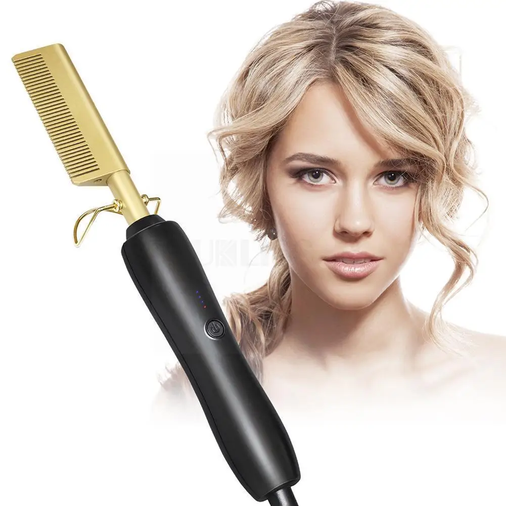 

New Portable Electric Straightening Comb 4 Model Flat Iron Curling Styler Curler Hair Straight Hair Comb Brush Waves Women L1f7