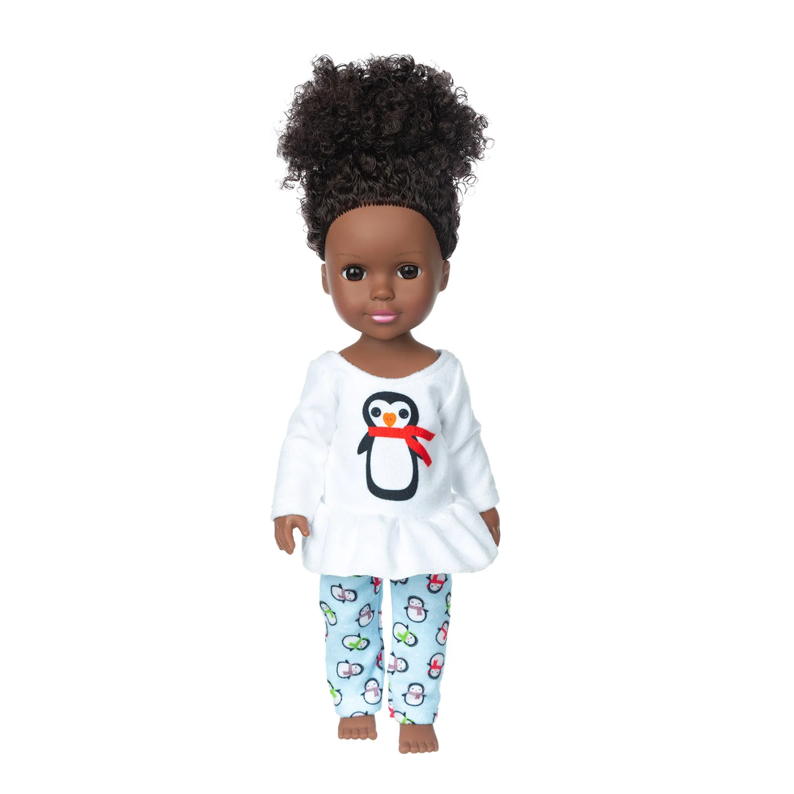 

1PC Cute Fashion All Kind Child Of Black African Black Baby Baby Cute Curly Black 35CM Vinyl Baby Leisure Entertainment Toy Gift