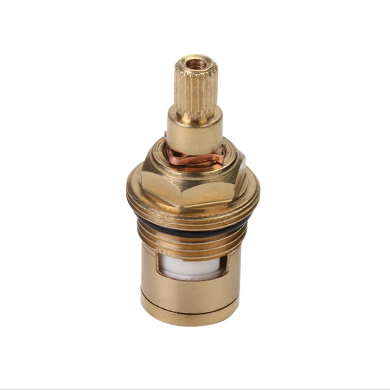 

1 Pair 1/2" Replacement Brass Ceramic Disc Tap Valve Quarter Turn Cartridges Gland Insert 20 Teeth Bathroom Faucet Accessory