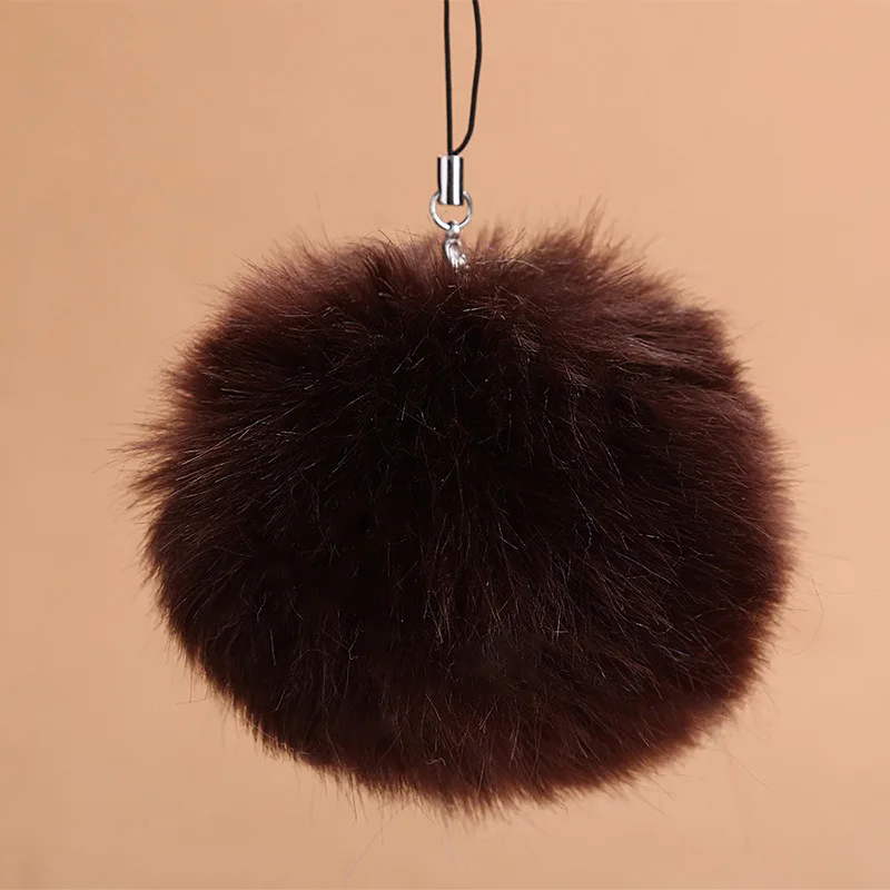 8 см Искусственный пушистый меховой помпон брелок для ключей шарик-помпон