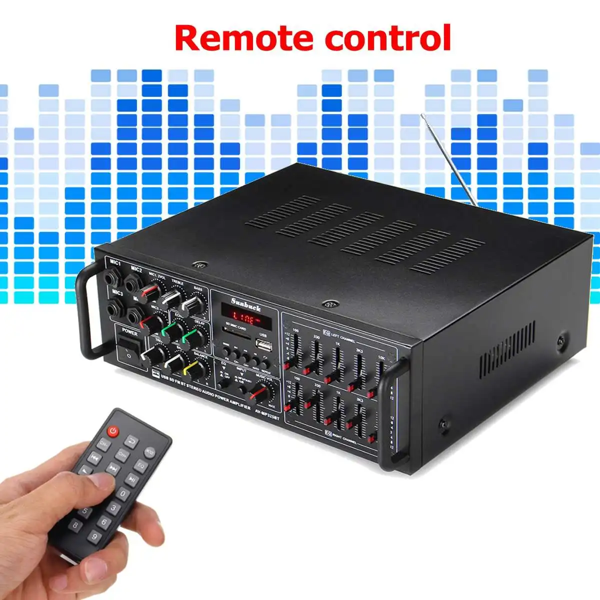 2000 Вт 110-240 в bluetooth усилитель мощности система звука аудио стерео приемник Поддержка USB FM SD bluetooth 4 микрофонный вход