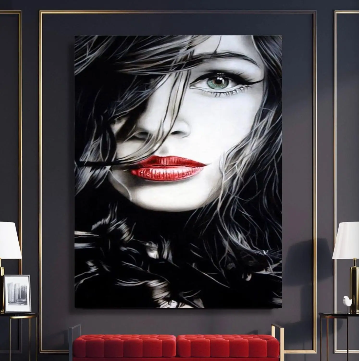 Картины печать на холсте длинные волосы девушка домашний Декор Картина