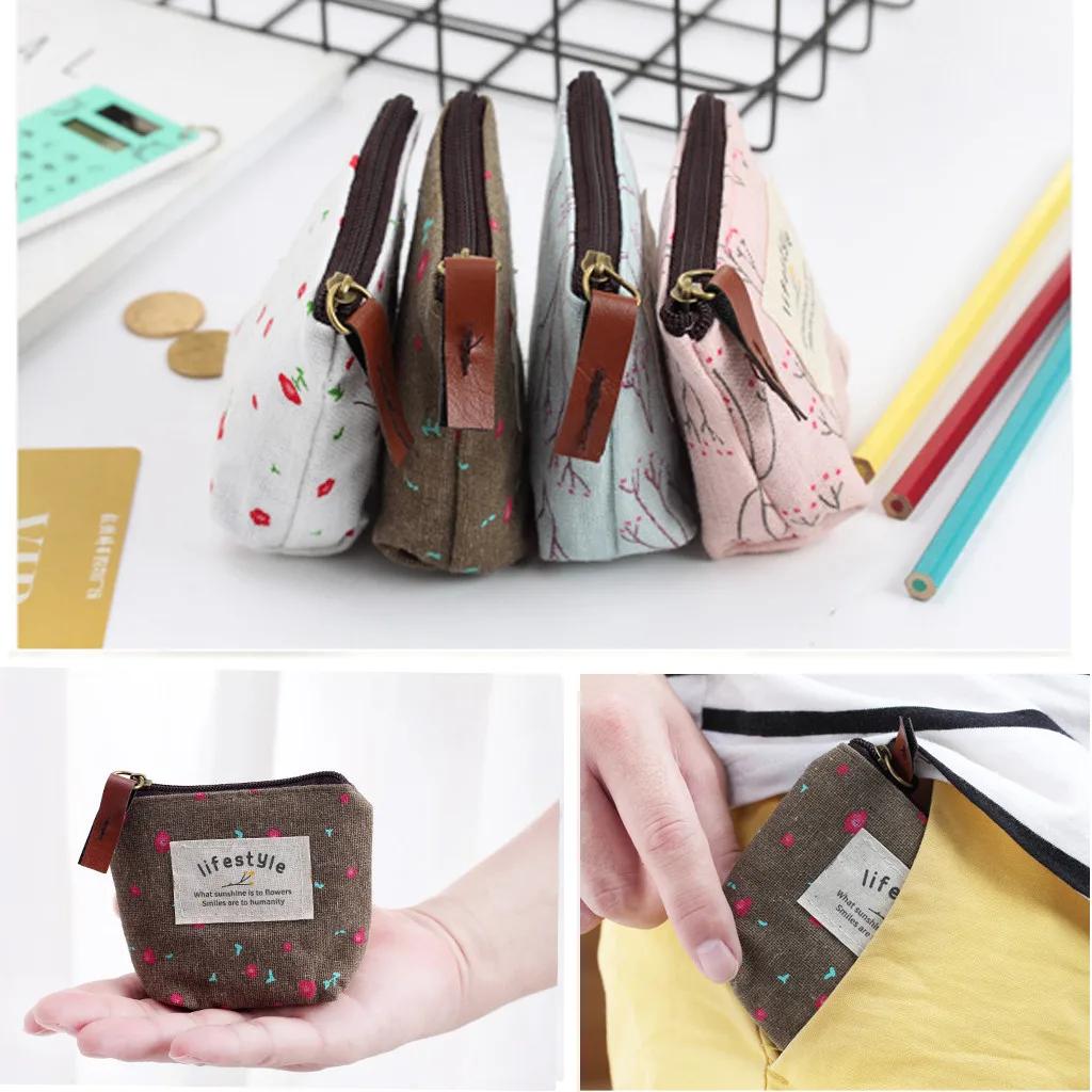 Органайзер для хранения холщовая маленькая косметичка многофункциональная