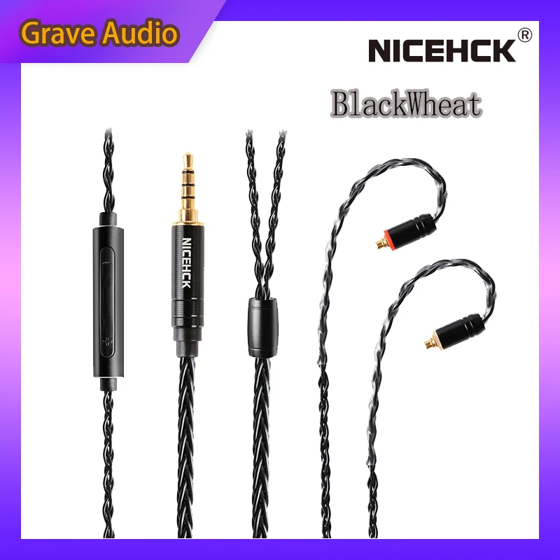 

NiceHCK BlackWheat 8 Core Silver Plated Copper Microphone Cable MMCX/NX7/QDC/0.78 2Pin With Mic for DB3 ZSN AS10 EDX CA4 C12