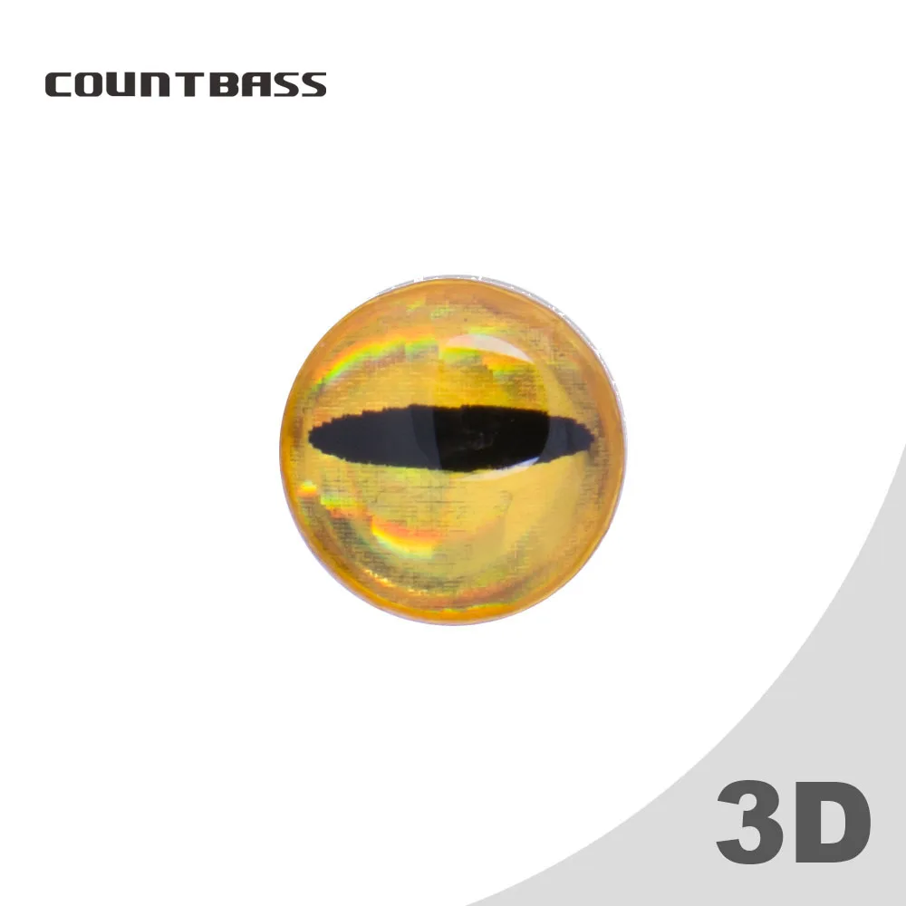 50 шт 3D голографические золотые лягушки глаза для приманки, живые 3D рыболовные глаза для приманки, бас муха