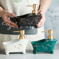 creative ceramics bathtub shape dual purpose hand sanitizer bottle soap box home bathroom shampoo shower gel dispense bottles