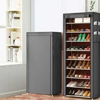 Многоуровневый простой шкаф для обуви, сборный органайзер для обуви сделай сам, компактная полка для хранения, шкафчик для обуви