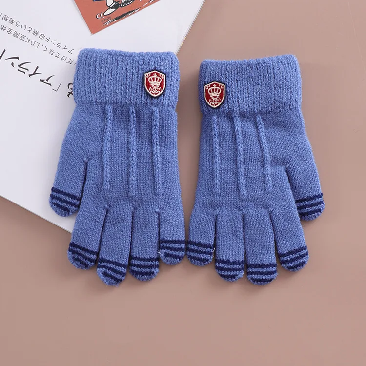 2020 Children gloves Winter autumn fingers warm soft knitted boys fashion for Kids 7~ 11Yrs with high quality | Детская одежда и
