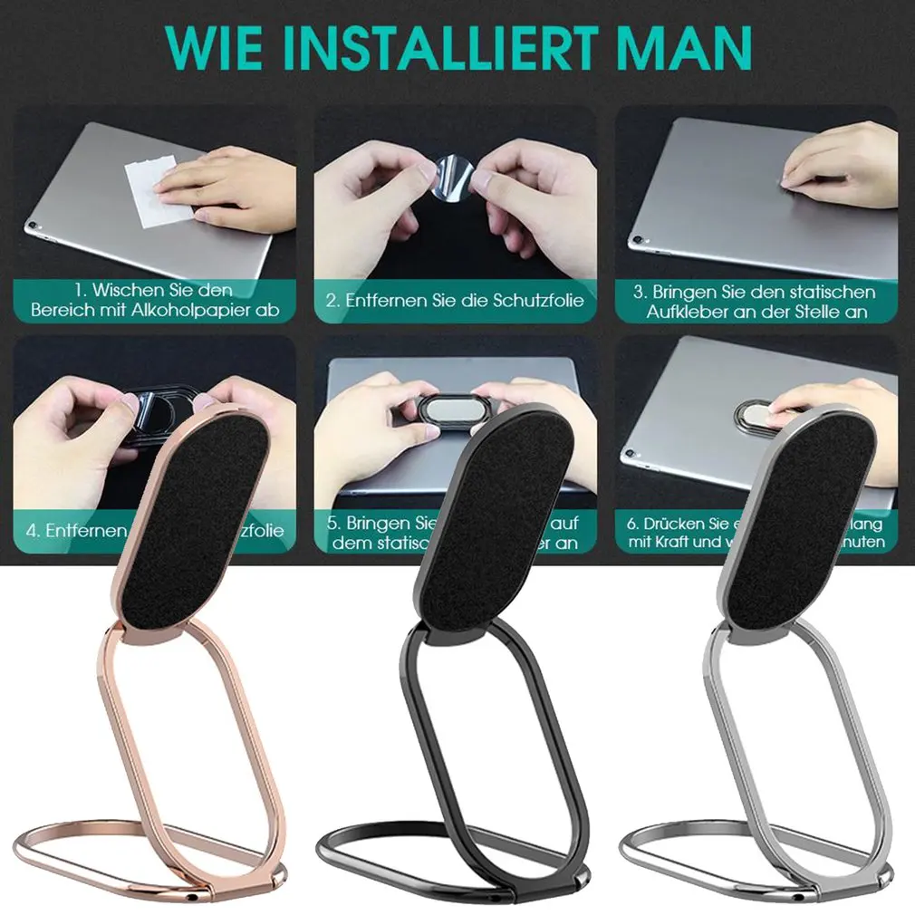 

Adjustable Mobile Phone Ring Holder Finger Kickstand 360 Rotatable Socket & 180 Degree Flip Metal Phone Grip Stand