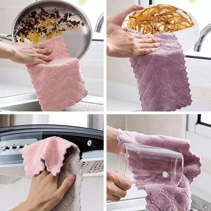 

8pcs/lot Home Super Absorbent microfiber towels for kitchen thicker cloth for cleaning Micro fiber wipe table kitchen towel