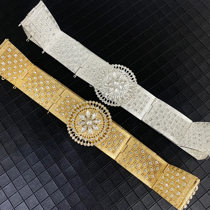 Arab Gilding Caftan Belt Morocco Women Wedding Jewelry Adjustable Length Waist Chain Metal Arab Dubai Bridal Gift