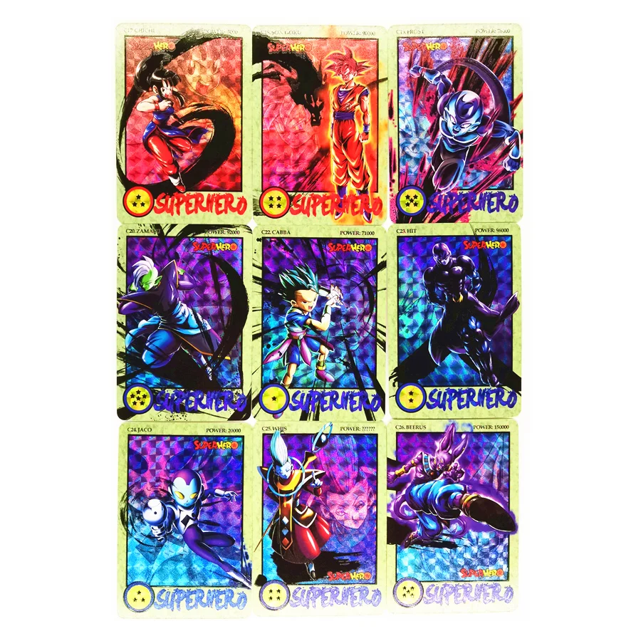 27pcs/set Super Saiyan Dragon Ball Z Ink Relief Heroes Battle Card Ultra Instinct Goku Vegeta Game Collection Cards - купить по