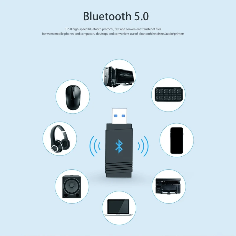 

Wireless Network Card 1200M Gigabit 5G Dual Band USB3.0 WIFI Receiver Bluetooth 5.0 Suitable for All Bluetooth Devices