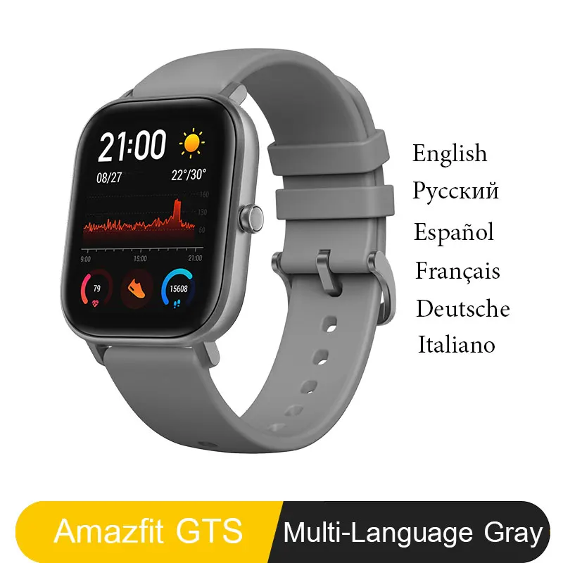 Глобальная версия Amazfit GTS Смарт-часы Xiaomi Huami gps Профессиональные Водонепроницаемые Смарт-часы 12 спортивных режимов сердечного ритма Android iOS - Цвет: Dolphin Grey
