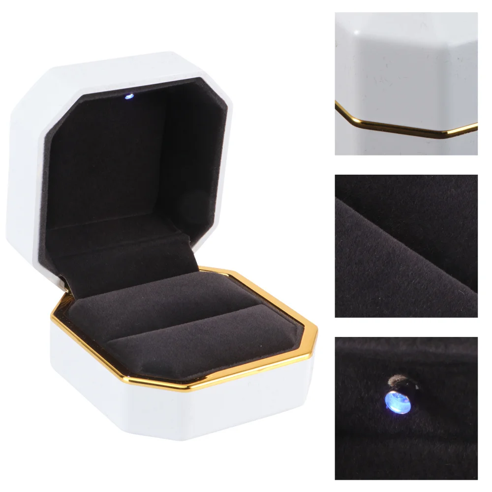 

1Pc Creative Proposal Finger Ring Box LED Lighted Jewelry Box Wedding Supply
