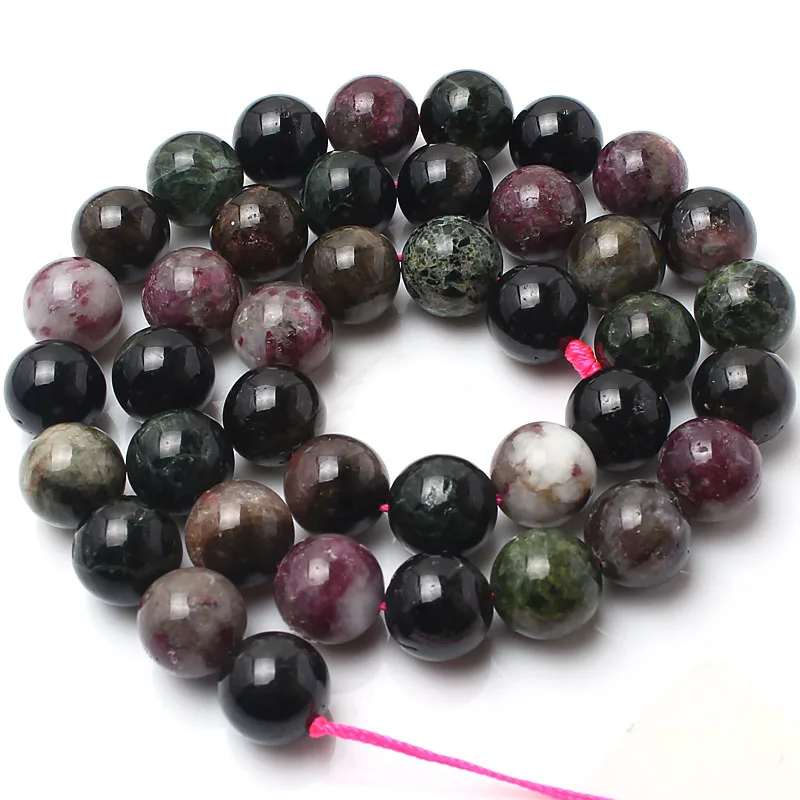 

AA 4/6/8/10mm Natural Colorful Tourmaline Stone Beads Round for Jewellery Making DIY Beaded Bracelet Necklace 15'' Stand