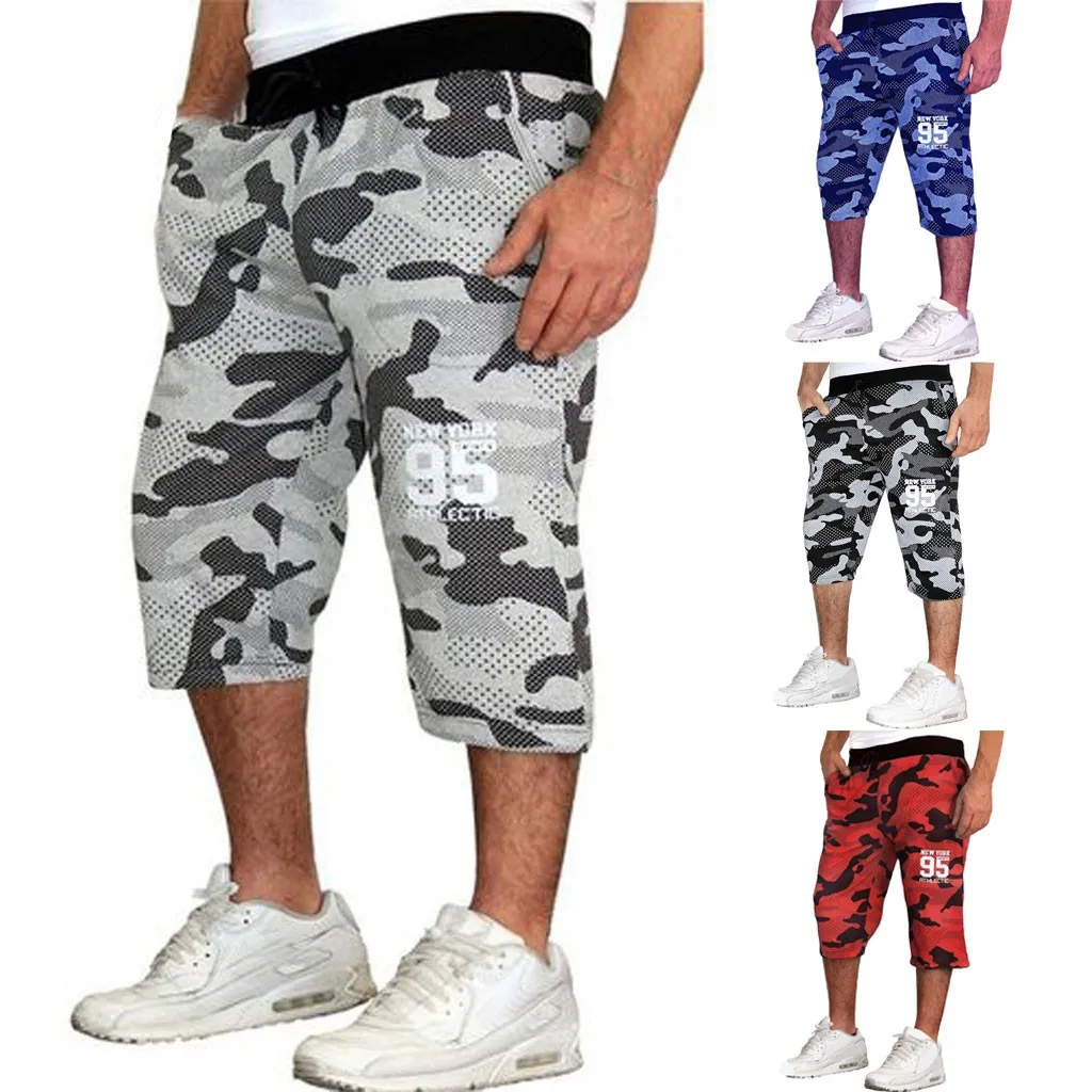 Мужские камуфляжные новые стильные хлопковые шорты с несколькими карманами
