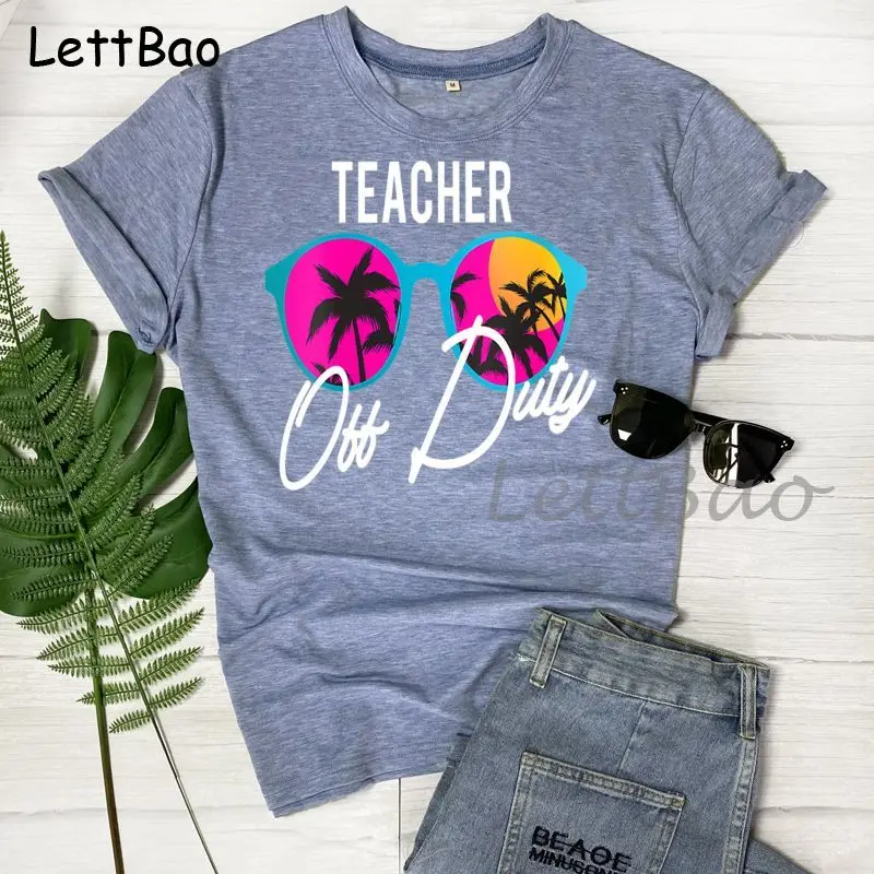 

T-shirts Women 2021 Teacher Off Duty Casual 90s Fashion Trend Printing Clothes Graphic Tshirt Top Lady Print Female Tee T-Shirt