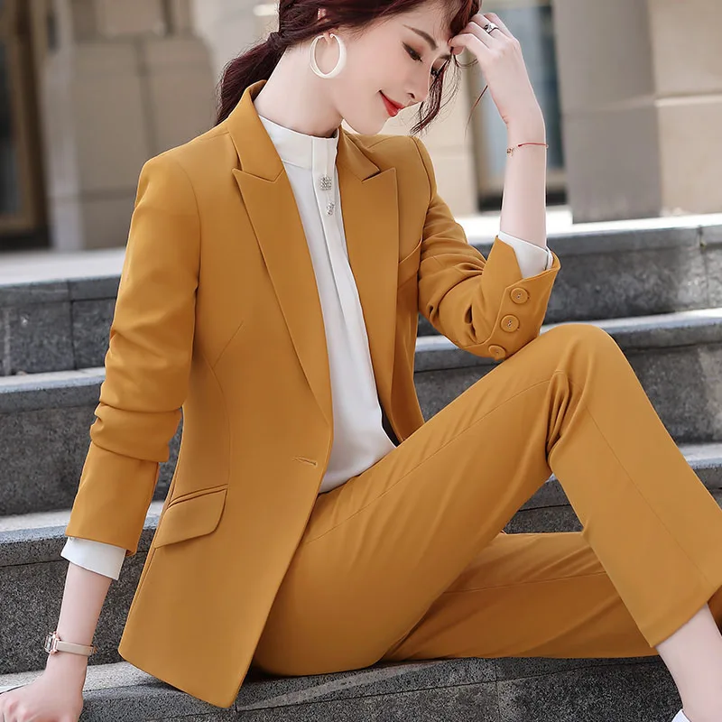 Lenshin комплект из 2 предметов модный брючный костюм Офисная Женская одежда для