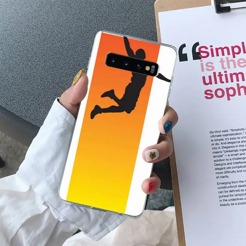 

YNDFCNB Basketball series Phone Case for Samsung S10 S10e S8 S9 Plus S7 Edge Note10 9 8 Soft Transparent TPU cove