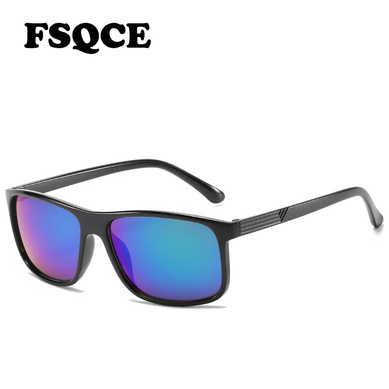 

FSQCE Fashion New Square Frame Men Sunglasses Plastic Women Anti-Reflective Mirror Brands Design Sun Glasses