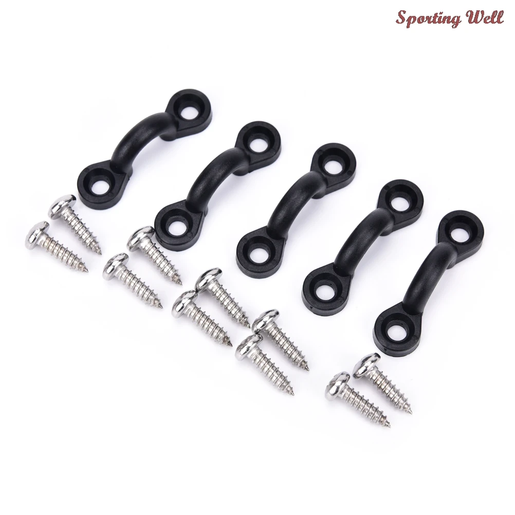 

10pcs Nylon Bungee Deck Loops Tie Down Pad Eye with Screws for Boat Kayak Deck Rigging Kit