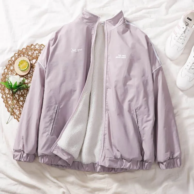 

NiceMix Autumn Winter Loose Women Hoodies Preppy Style Zip Up Sweatshirt Casual Hooded Velvet Open Stich Pullover Female Clothes