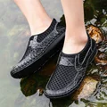 Mężczyźni obuwie trampki moda mężczyźni oddychające lekkie letnie mokasyny odkryty plaża Mesh mężczyźni buty Zapatos De Hombre Big S