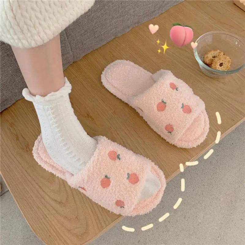 

Cute Girl Heart Indoor Cotton Slippers Women Fashion New Fall/winter Women's Home Household One-word Plush Explosive Shoes