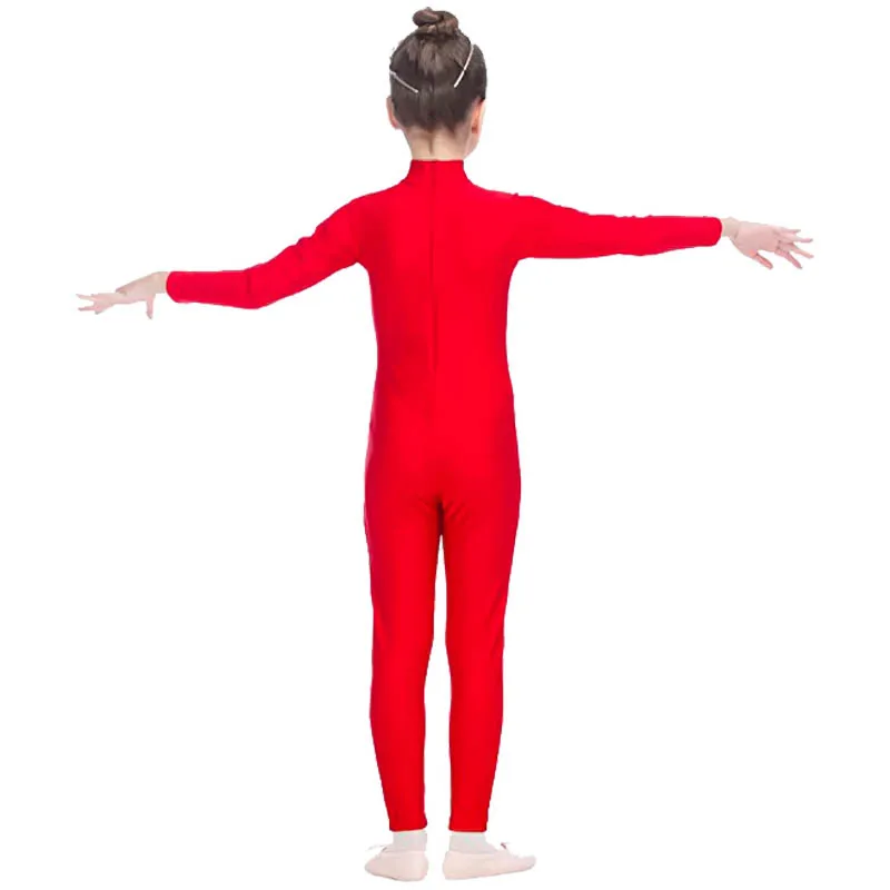 Детские слитные костюмы из спандекса нейлона с длинным рукавом и высоким