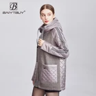 BAIYTBUY 2021 Женская куртка ветрозащитная куртка с капюшоном для женщин парка ветровка с карманами с логотипом длиной до колена 21310