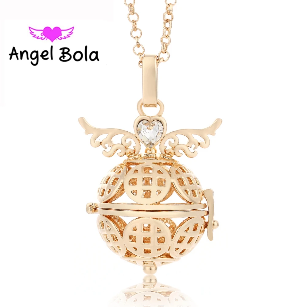 

10pcs Wholesale 22.5mm Angel Wing Copper Pendant Engelsrufer Cage Sound Ball Angel Bola Jewelry for Women Gift L024