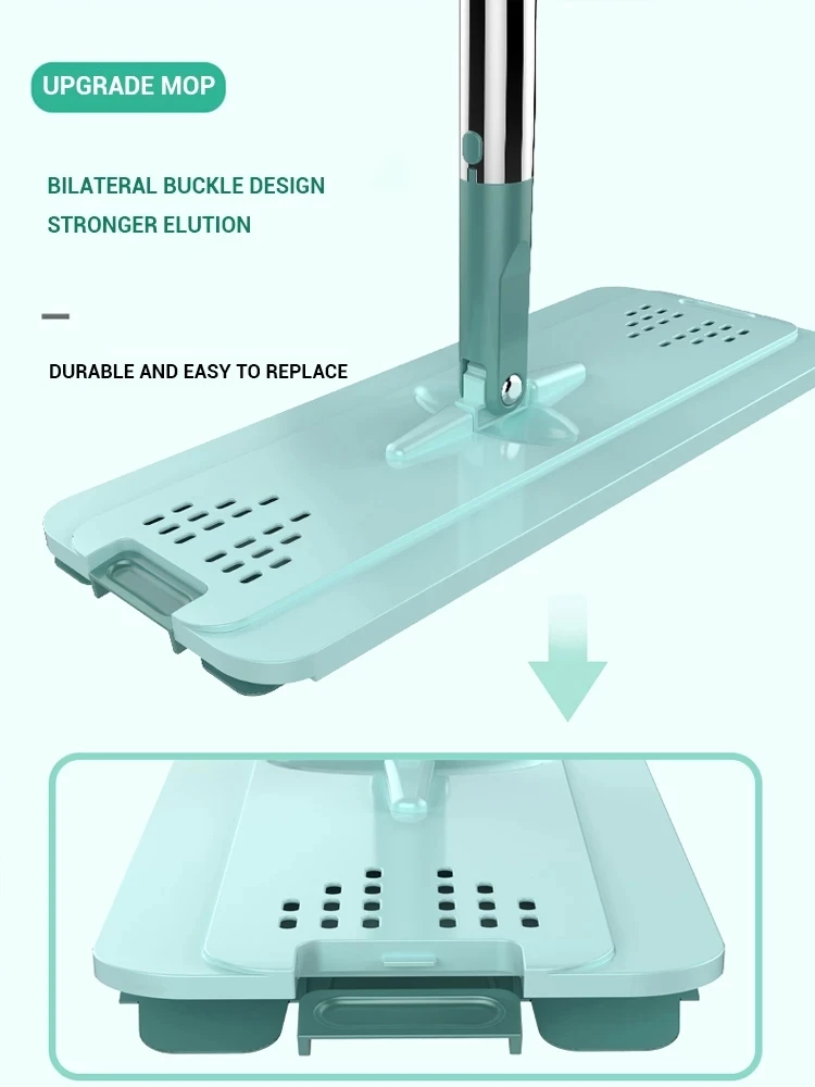 Швабра с одной кнопкой для сухой и влажной уборки экономичная Бытовая плоская