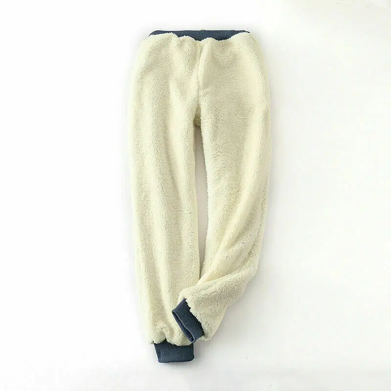 Winter Fashion solid color Womens Warm Sweat Pants  Lined Fleece Lining  loose casual  Trousers