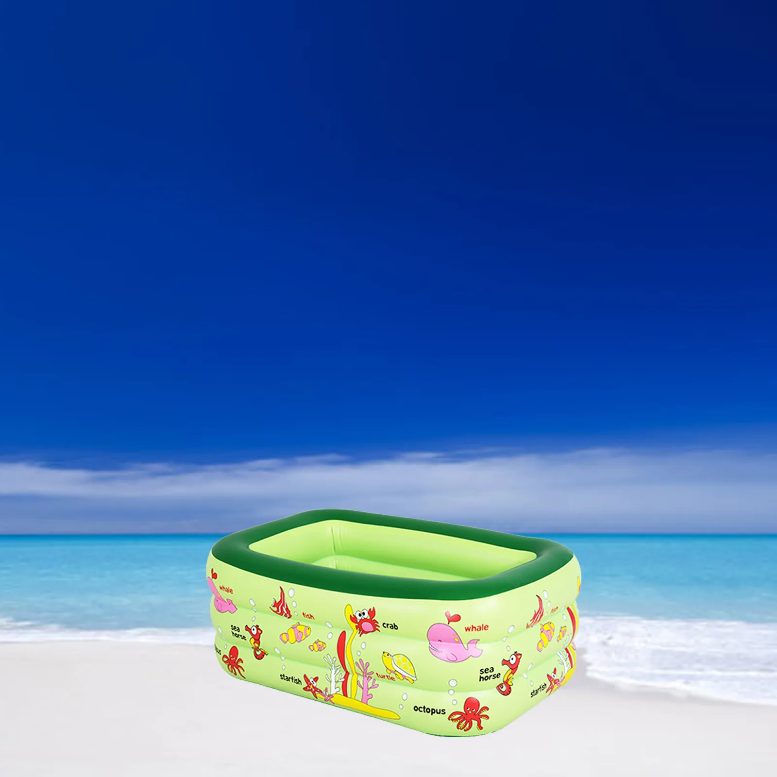 

Rectangular Inflatable Swimming Pool Paddling Inflatable Pool For Kids Small Bathing Tub Outdoor 130 X 85 X 55cm