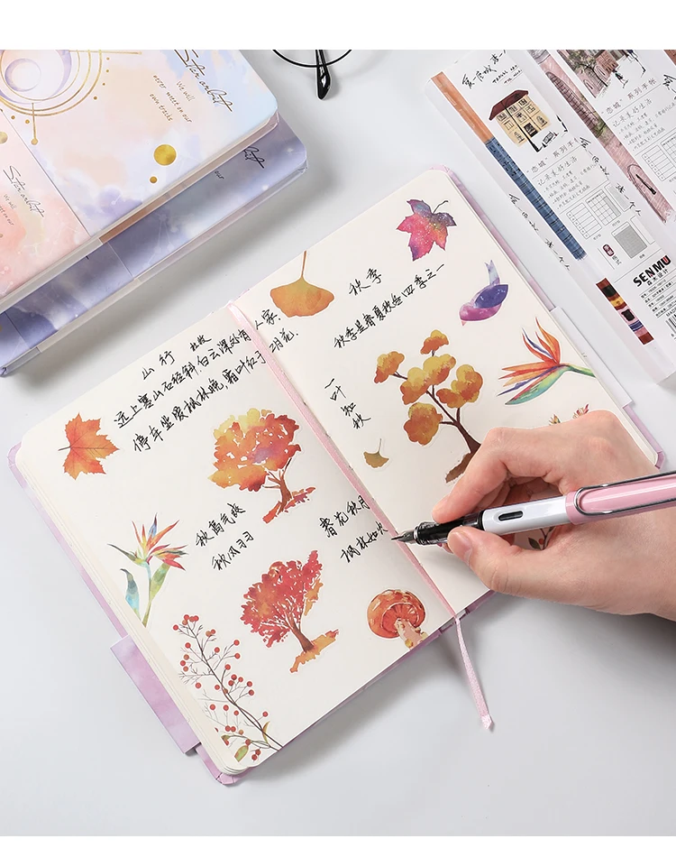 112 Sheets Vintage Notebook Bullet Journal Sweet Planet Planner Book Daily Agenda Diary Stationery Kids Gift Office Supplies