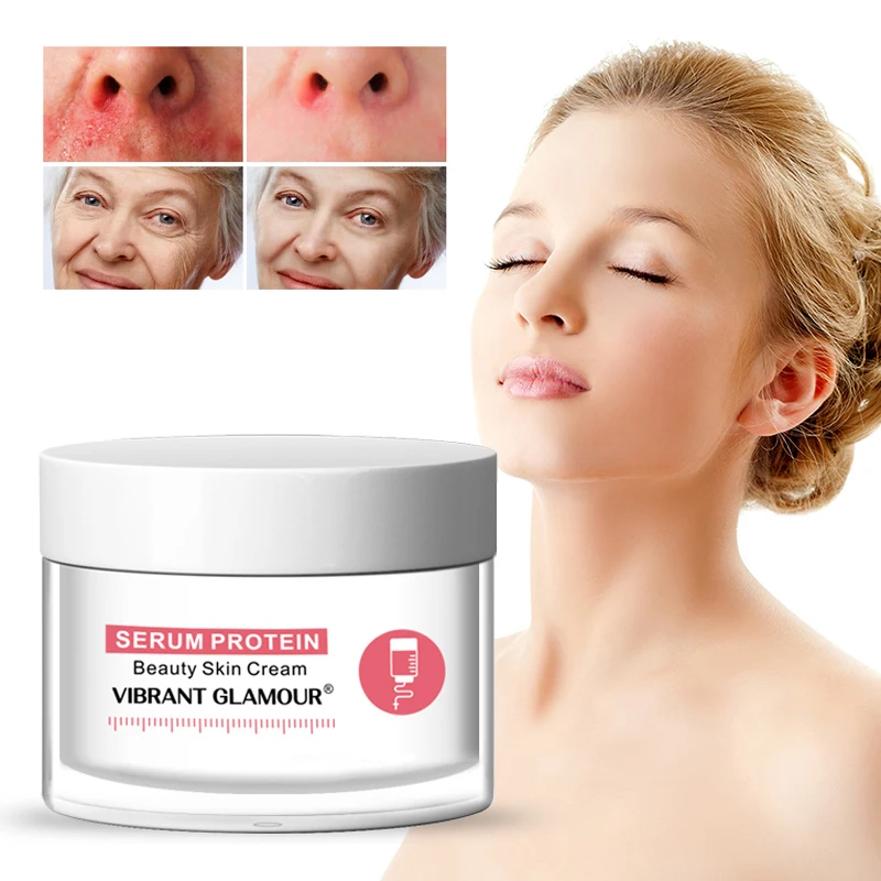 

VIBRANT GLAMOUR Serum Protein Face Cream Repair Anti-Wrinkle Reduce Red Blood Anti-Allergy Aloe Hydration Moisturizing Skin Care