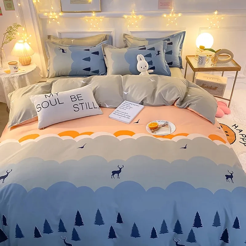 

Simplicity Bedding Sets Adults Kids Comforter Printing Duvet Cover 240x220 Single Double Queen King Quilt Covers Sets Bedclothes
