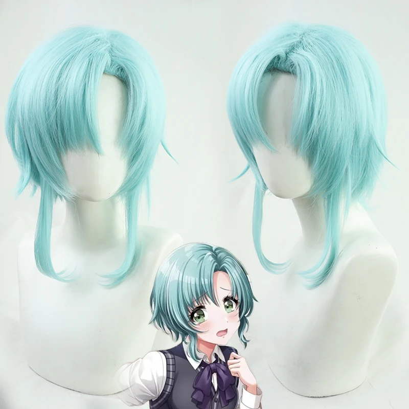 

D4DJ Photon Maiden Hanamaki Towa косплей парик светильник-голубой короткий прямой термостойкий волос ролевая игра Хэллоуин Вечеринка