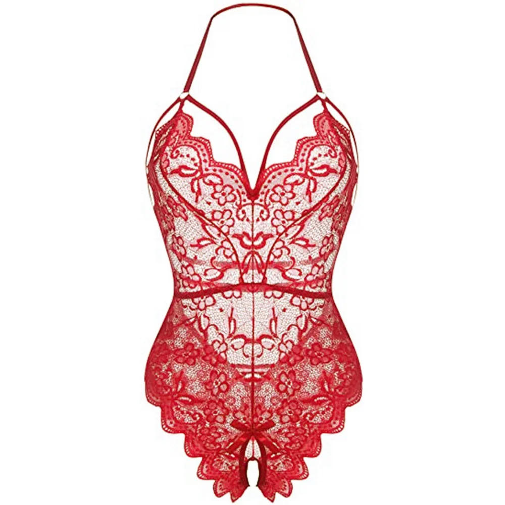 

Oeak Lace Bodysuit Female Body Hot Sexy Hollow Out 2020 Bandage Women Deep V Black Push Up Bodysuit Backless Sexy Women Tops