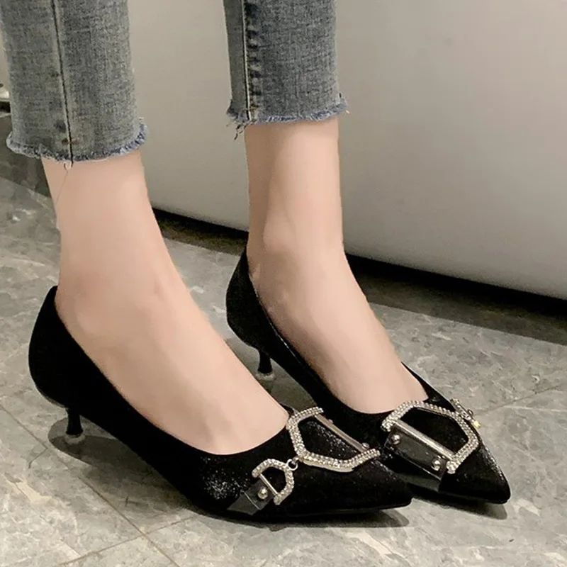 Туфли лодочки женские с острым носком элегантные высокий каблук без застежки